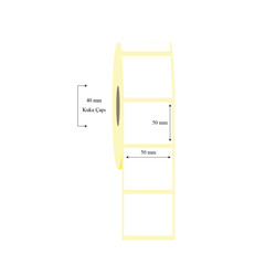50mm x 50mm Tekli Wellum Etiket - 