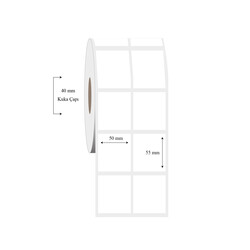 50mm x 55mm 2 li Ayrık PP Şeffaf Etiket - 