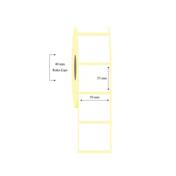 50mm x 55mm Tekli Termal Etiket - 