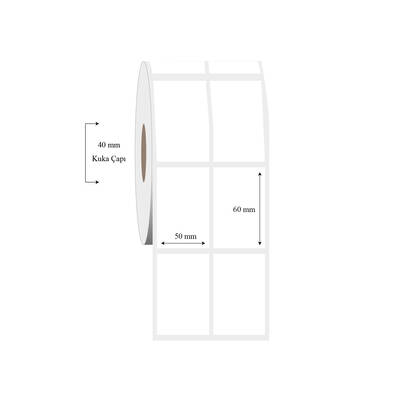 50mm x 60mm 2 li Ayrık PP Şeffaf Etiket - 1