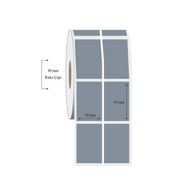 50mm x 60mm 2 li Ayrık Silvermat Etiket - 1