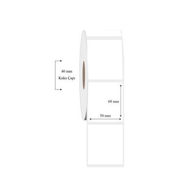50mm x 60mm Tekli PP Şeffaf Etiket - 1