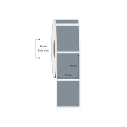 50mm x 60mm Tekli Silvermat Etiket - 