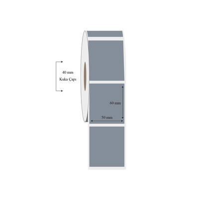 50mm x 60mm Tekli Silvermat Etiket - 1
