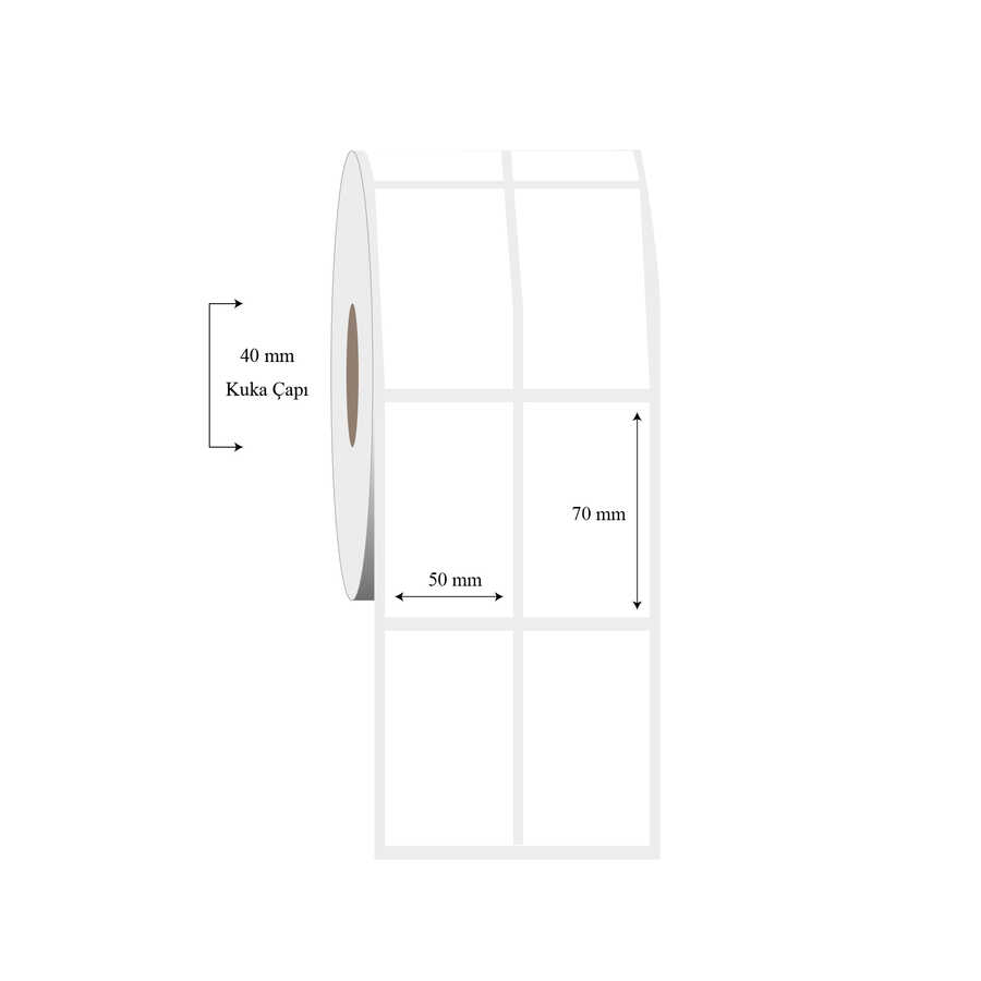 50mm x 70mm 2 li Ayrık PP Şeffaf Etiket