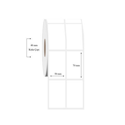 50mm x 70mm 2 li Ayrık PP Şeffaf Etiket - 1