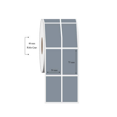 50mm x 75mm 2 li Ayrık Silvermat Etiket - 1