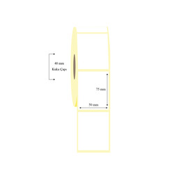 50mm x 75mm Tekli Kuşe Etiket - 