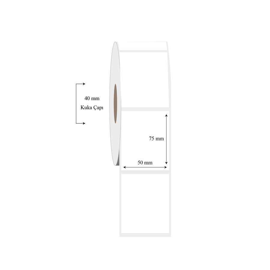 50mm x 75mm Tekli PP Şeffaf Etiket
