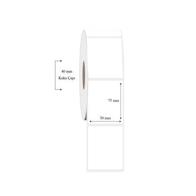 50mm x 75mm Tekli PP Şeffaf Etiket - 1