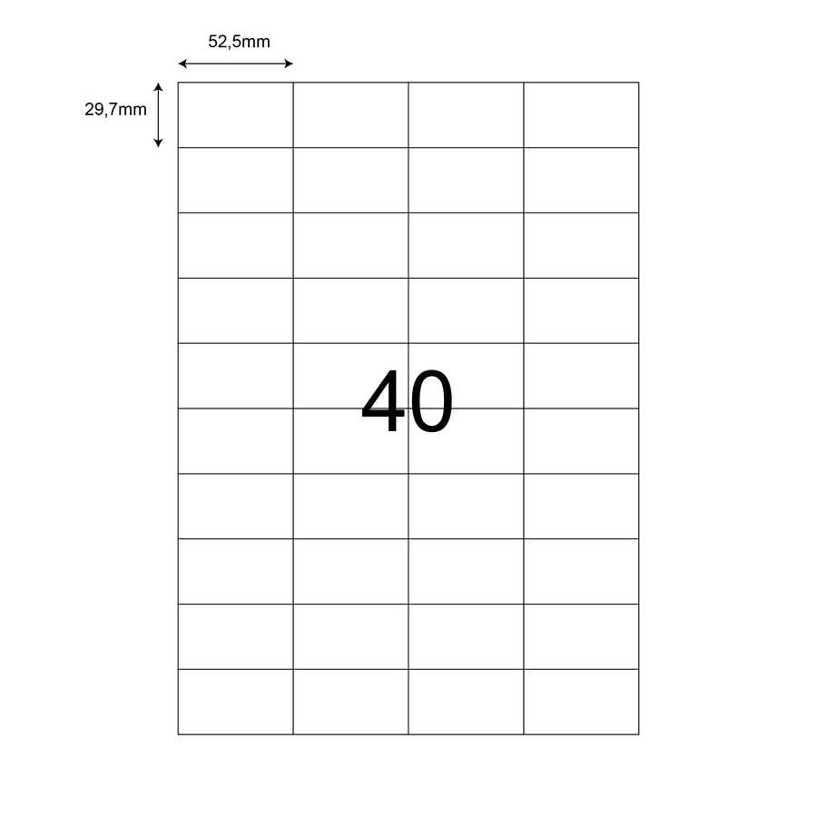 52,5 mm x 35 mm A4 Lazer Etiket