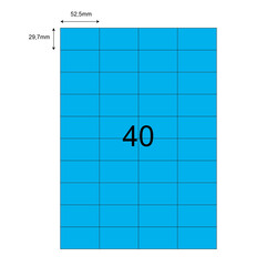 52,5mm x 29,7mm Mavi Lazer Etiket - 