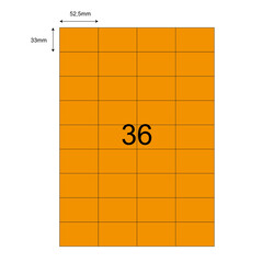 52,5mm x 33mm Turuncu Lazer Etiket - 