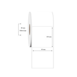 60mm x 100mm Tekli PP Şeffaf Etiket - 