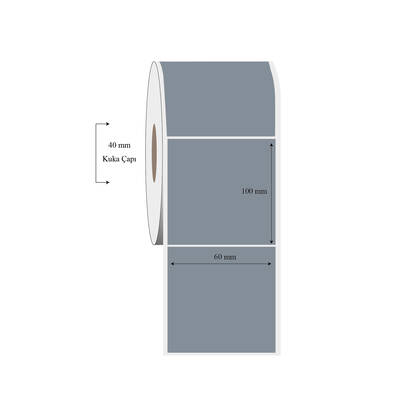 60mm x 100mm Tekli Silvermat Etiket - 1
