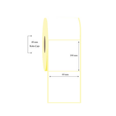 60mm x 100mm Tekli Termal Etiket - 1