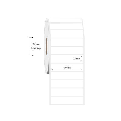 60mm x 25mm Tekli PP Şeffaf Etiket - 1