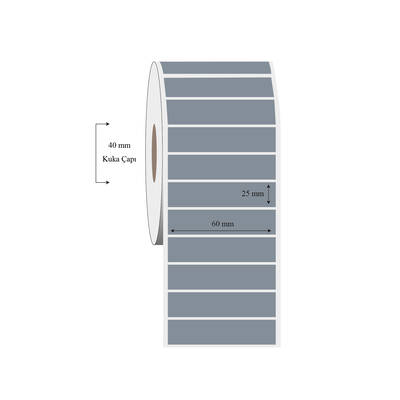 60mm x 25mm Tekli Silvermat Etiket - 1