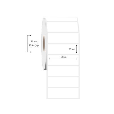 60mm x 35mm Tekli PP Şeffaf Etiket - 1