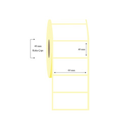 60mm x 40mm Tekli PP Opak Etiket - 