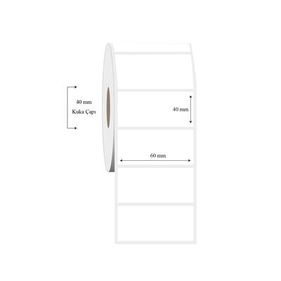 60mm x 40mm Tekli PP Şeffaf Etiket - 1