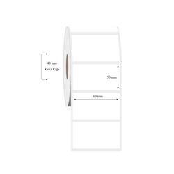 60mm x 50mm Tekli PP Şeffaf Etiket - 
