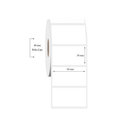60mm x 50mm Tekli PP Şeffaf Etiket - 1