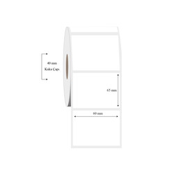 60mm x 65mm Tekli PP Şeffaf Etiket - 