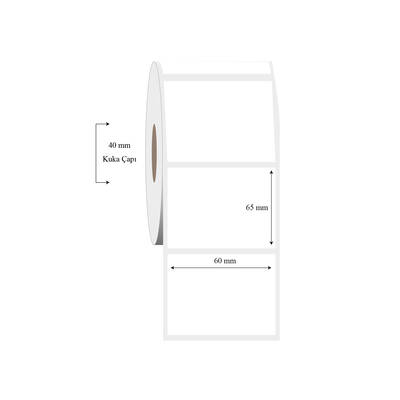 60mm x 65mm Tekli PP Şeffaf Etiket - 1
