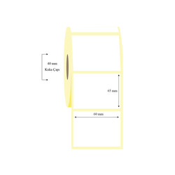60mm x 65mm Tekli Termal Etiket - 