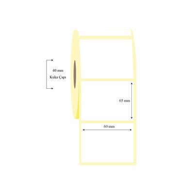 60mm x 65mm Tekli Termal Etiket - 1