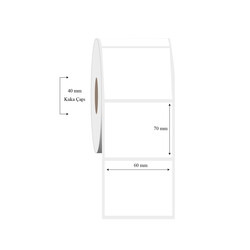 60mm x 70mm Tekli PP Şeffaf Etiket - 