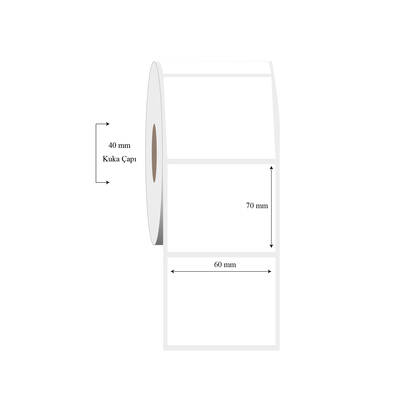 60mm x 70mm Tekli PP Şeffaf Etiket - 1