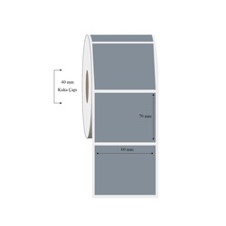 60mm x 70mm Tekli Silvermat Etiket - 