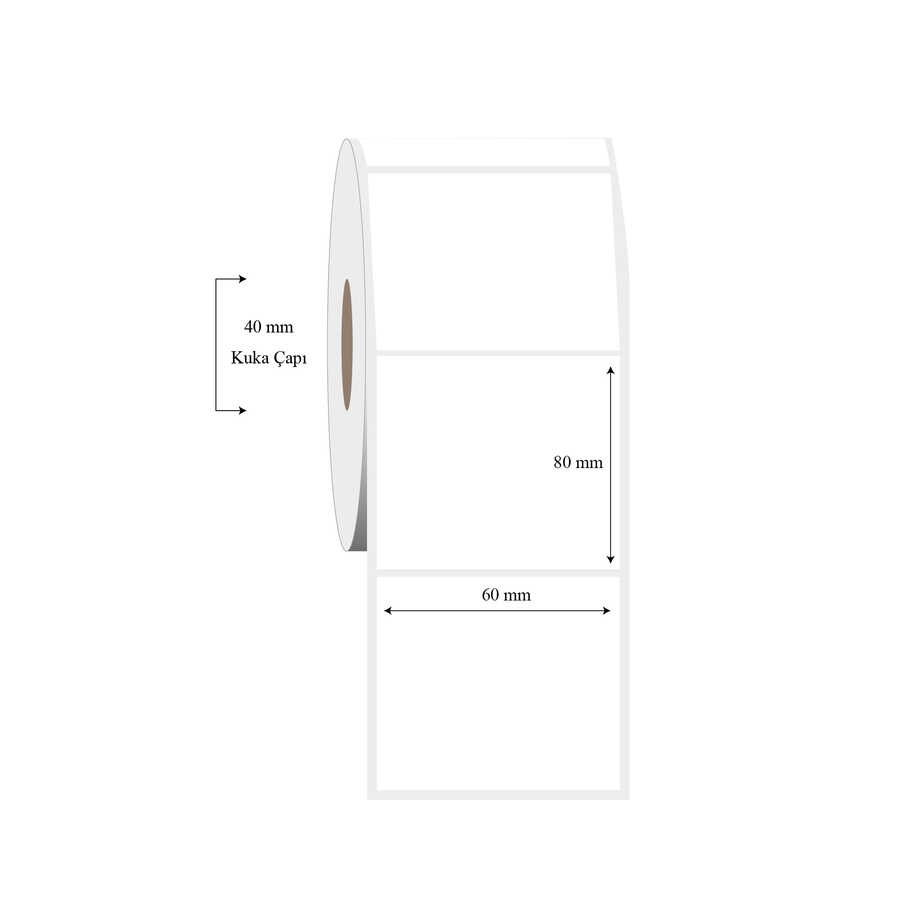 60mm x 80mm Tekli PP Şeffaf Etiket