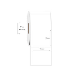 60mm x 80mm Tekli PP Şeffaf Etiket - 