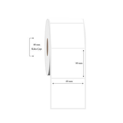 60mm x 80mm Tekli PP Şeffaf Etiket - 1