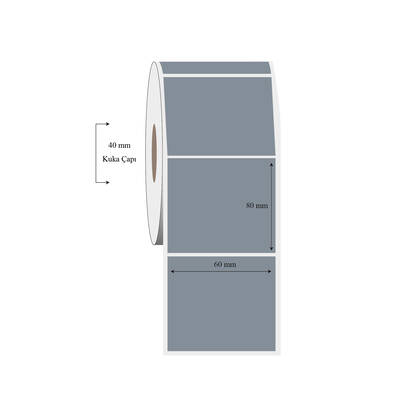 60mm x 80mm Tekli Silvermat Etiket - 1
