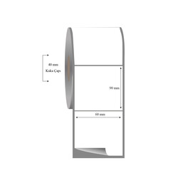 60mm x 90mm Tekli Fasson Fastyre Etiket - 