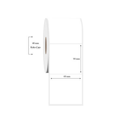 60mm x 90mm Tekli PP Şeffaf Etiket - 1