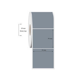 60mm x 90mm Tekli Silvermat Etiket - 