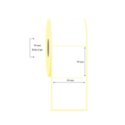 60mm x 90mm Tekli Termal Etiket - 
