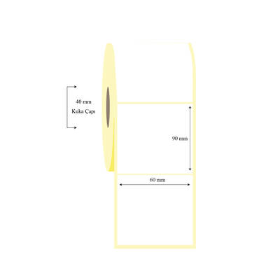 60mm x 90mm Tekli Termal Etiket - 1