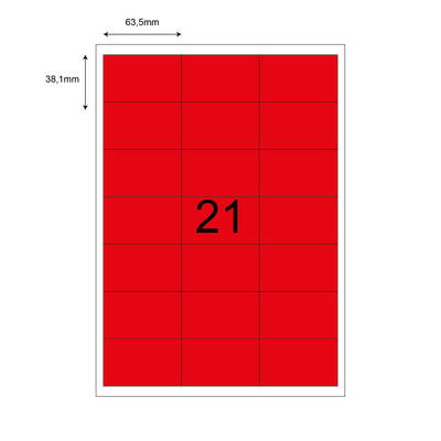 63,5mm x 38,1mm Kırmızı Lazer Etiket - 1