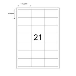 63,5mm x 38,1mm Lazer Etiket - 