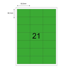 63,5mm x 38,1mm Yeşil Lazer Etiket - 
