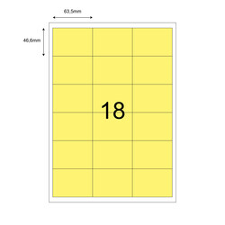 63,5mm x 46,6mm Sarı Lazer Etiket - 