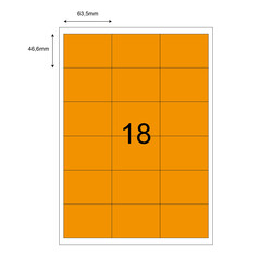 63,5mm x 46,6mm Turuncu Lazer Etiket - 
