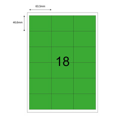 63,5mm x 46,6mm Yeşil Lazer Etiket - 
