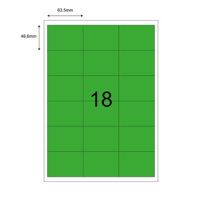 63,5mm x 46,6mm Yeşil Lazer Etiket - 1